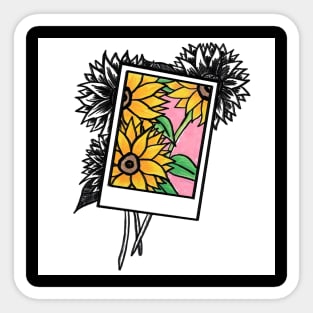 Sunflower Polaroid Sticker